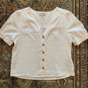 White Linen Madewell Blouse
